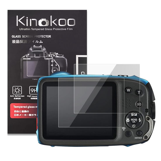 Picture of kinokoo Tempered Glass Film for fuji XP130/XP120/XP90 Crystal Clear Film FUJIFILM XP130 XP120 XP90 Screen Protector Bubble-free/Anti-scratch(2 pack)