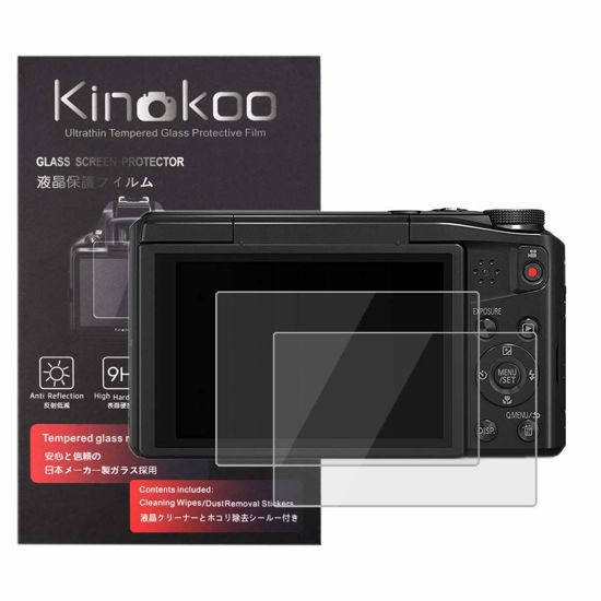 Picture of kinokoo Tempered Glass Film for Panasonic FX700 ZS50 TZ70 FZ47 G5 ZS45 TZ57 TX1 Crystal Clear Film Panasonic FX700/ZS50/TZ70/FZ47/G5/ZS45/TZ57/TX1 Screen Protector Bubble-free/Anti-scratch(2 pack)