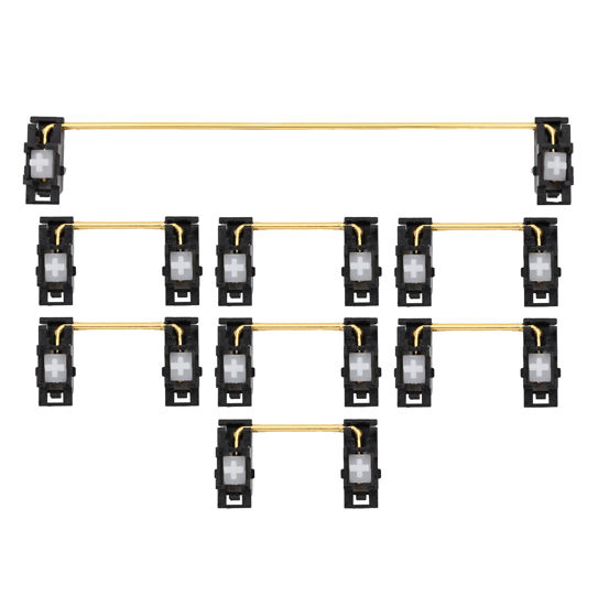 Picture of EG Everglide Panda Stabilizer Gold Plated Plate Mounted Black White Stabilizer for Custom Mechanical Keyboard Plate IK75 YC66 Zeeyoo 68 YC96 Womier (EG Panda for 104 x1)