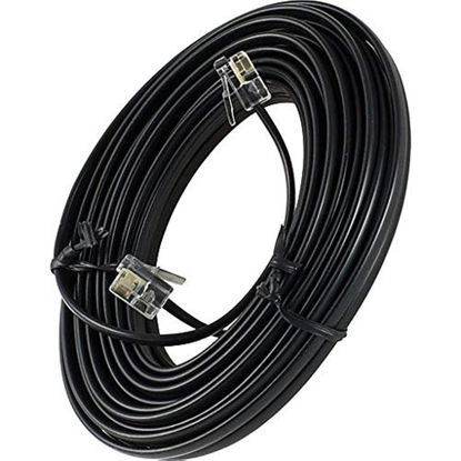 Picture of Bistras 25 FEET Black Phone Telephone Extension Cord Cable LINE Wire with Standard RJ-11 Plugs