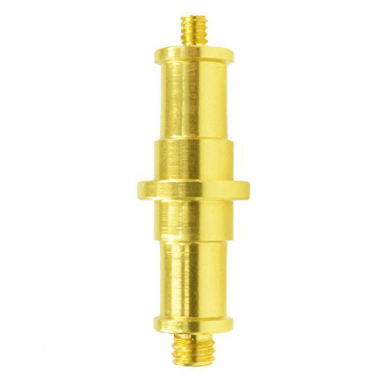 Picture of Foto&Tech Gold Plated 1/4" Male to 3/8" Male Threaded Screw Adapter Spigot Stud Flash Light Stand Connector for Camera Flash Holder/Studio Light Stand/Ball Head/Wireless Flash Receiver/Trigger