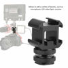 Picture of Camera Hot Shoe Holder, Triple Hot Shoe Base Mount Adapter Extend Holder for Microphone Monitor LED Video Light