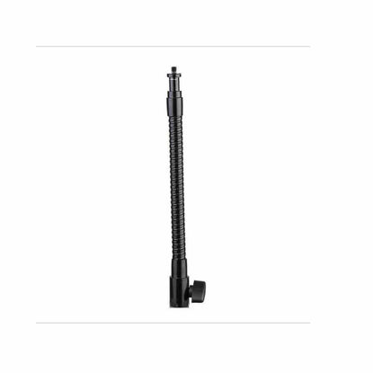 Picture of 28cm Flexible Bendable Flash Light Stand Black Steel Wire Pipe Overarm Bracket with 1/4 Inch Screw Male Female Holes