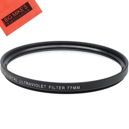 Picture of 77mm Multi-Coated UV Protective Filter for Select Canon, Olympus, Pentax, Sony, Sigma, Tamron Digital Cameras, SLR Lenses, and Camcorders + MicroFiber Cleaning Cloth