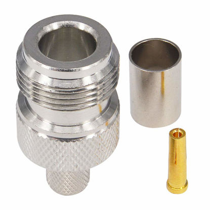 Picture of YOTENKO Pack of 2 N Female Adapter Crimp Plug RF Connector for LMR300 RG6 50-5 Cable
