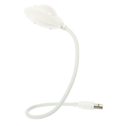 Picture of Housoutil USB Flying Saucer Light Computer Keyboard Light Computer Desk Lamp USB Flexible Stick Led Studying Table Lamp USB Lamp for Laptop Abs Chargeable Night Light Student White