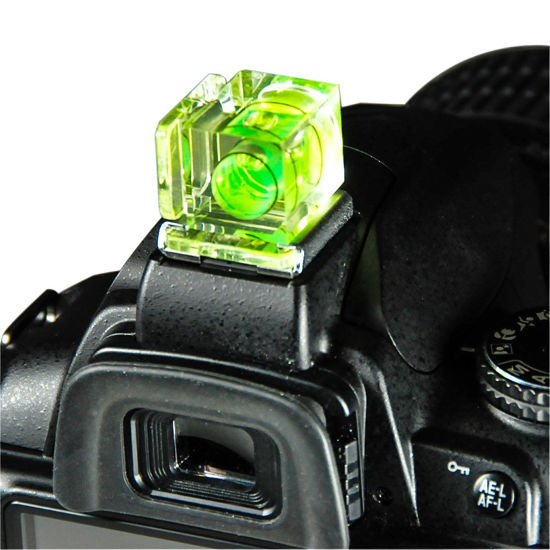Picture of Foto&Tech Hot Shoe Spirit Bubble Level Compatible with Canon Nikon Panasonic Fujifilm Olympus Pentax Sigma DSLR/SLR/Evil/Film Camera (One Axis)