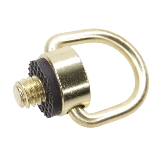 Picture of Foto&Tech Stainless Steel 1/4"-20 Rubber Padded D Ring Screw, D-Shaped Ring Camera Sling Screw for Shoulder Straps, Wrist Straps, Selfie Sticks, Gimbals (1 Piece, Gold)