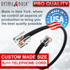 Picture of Custom Size Premium Quality Telephone Cable, RJ11 Male to Male 6P4C Phone Line Cord. Made in USA by Retail&Bulk™ (Custom Size, Custom Wiring - Straight or Reversed)