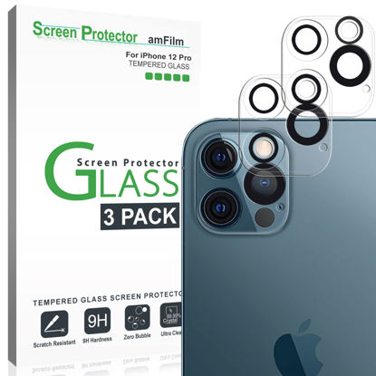 Picture of amFilm Camera Protector for iPhone 12 Pro (Rear Facing Camera Screen Protector) (3 Pack)