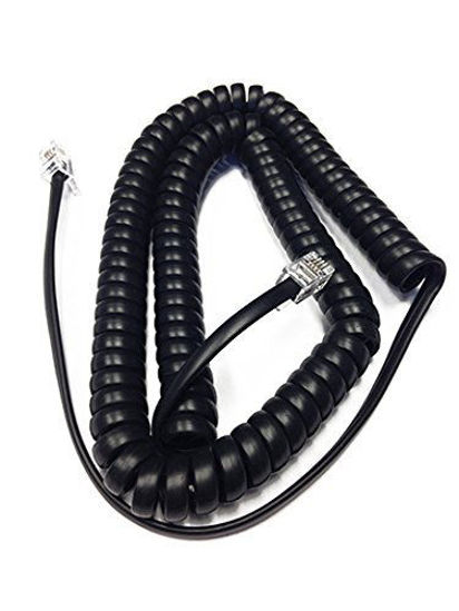 Picture of The VoIP Lounge Replacement 12 Foot Black Handset Receiver Curly Cord for NEC Business Phone