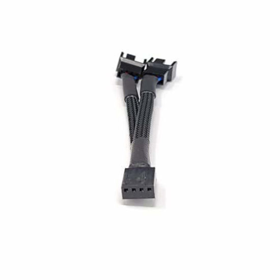 Picture of MICRO CONNECTORS, Inc. 1 to 2 Sleeved PWM Fan Splitter Cable - Black
