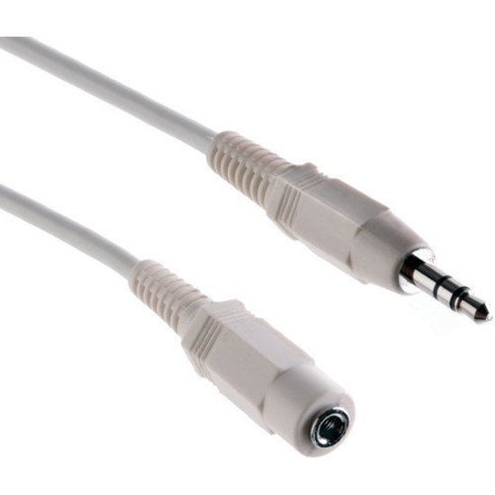 Picture of Pearstone Stereo Mini Male to Stereo Mini Female Cable (White) - 10'