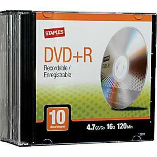 Picture of 10 PK DVD+R Recordable 4.7GB/Go 16x 120 min