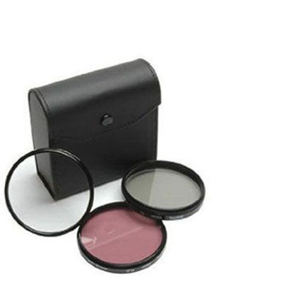 Picture of 52mm High Resolution 3-piece Filter Set (UV, Fluorescent, Polarizer) - Black - for Nikon D40, D60