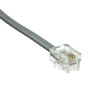 Picture of CableWholesale 50 feet Telephone Cord (Data), RJ11 Gold Plated Connectors, 6P / 4C, Silver Satin, 28AWG, Straight, RJ11 Phone Cable