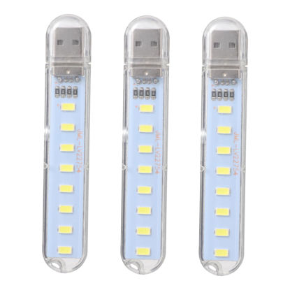 Picture of DOITOOL 3 pcs USB Night Light Portable LED Lamp Stick Light Practical Power Bank Laptop Camping Desktop Keyboard