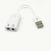 Picture of Hemobllo Headphone and Microphone Jacks USB Sound Card 7.1 Channel Sound Card Computer Headphone Sound Card Sound with Cable Line Sound for Notebook USB 2.0 Sound Card White Stereo Audio