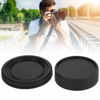 Picture of 3Pcs/Pack Black Plastic Portable MD Mount Lens Rear Cover Body Front Cap Kit for Minolta MD Mount Camera
