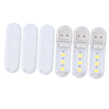 Picture of DOITOOL 6PCS Mini Outdoor Jianpan Suite Portable Camping Lights Notebook Pocket Field Wall lamp Student Computer Lights Computer USB Reading Light LED Power Bank Plug in Night Light