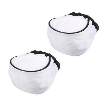 Picture of PATIKIL Flash Bounce Diffuser Cap, 2Pcs Cloth Universal Mini Soft Elastic Mouth Cap Cover for Flashlight Photography Camera Speed Light, White