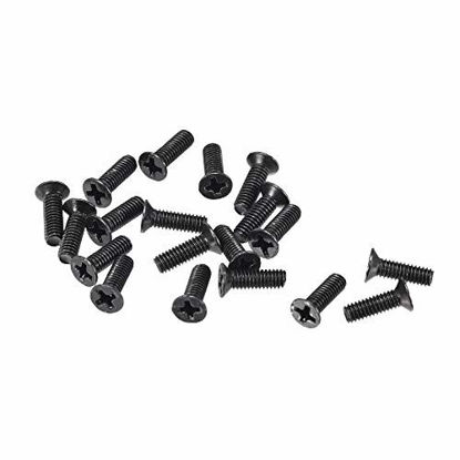 Picture of uxcell M2.5 x 8mm Phillips Screw Fastener Black for Laptop PC TV Fan Switch 150pcs