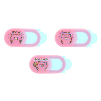Picture of UKCOCO 3pcs Camera Privacy Cover Tablet Web Camera Cover Camera Protector Stickers for Laptop Tablet Webcam Cover Computer Camera Pig Computer Phone Webcam Cover Slider Abs Blocker Flat