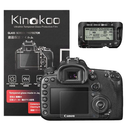Picture of kinokoo Tempered Glass Film for Canon EOS 7D Mark II Crystal Clear Film Canon 7D2 Screen Protector with Top Screen Protector(2 pack)