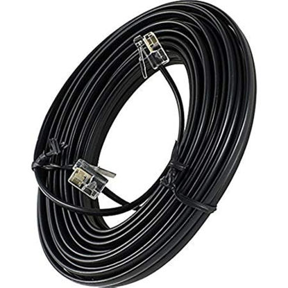 Picture of Bistras 50' Foot Black Telephone Extension Cord Cable Line Wire RJ-11