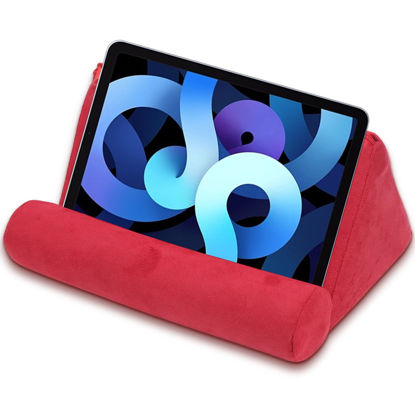 Picture of Cyrank Tablet Stand, Tablet Pillow Holder Tablet Pillow Soft Pad Dock for Lap, Bed and Desk Tablet Cushion Stand Angled Viewing Tablet Pillow Holder Stand