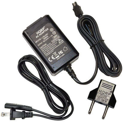 Picture of HQRP Replacement AC Adapter/Charger Compatible with Sony HandyCam DCR-SX41 / DCRSX41, HDR-CX110 / HDRCX110, HDR-CX150 / HDRCX150, HDR-XR150 / HDRXR150 Camcorder with USA Cord & Euro Plug Adapter