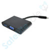 Picture of SatelliteSale USB Type C to Female USB 3.0/VGA/USB-C Multiport Converter 5Gbps 1080p PVC Black