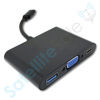 Picture of SatelliteSale USB Type C to Female USB 3.0/VGA/USB-C Multiport Converter 5Gbps 1080p PVC Black