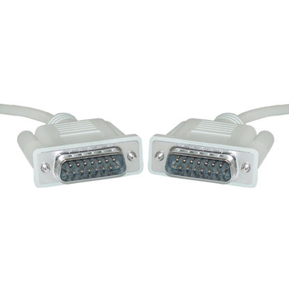 Picture of CableWholesale DB15 Monitor Cable, 28 AWG Single Shielded Cord, 15 Pin Male to Male DB15 Male Connector, VGA M/M Cable, Beige, 6 Feet