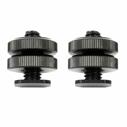 Picture of FEICHAO 2Pcs Professional 3/8 1/4 Hot Shoe Adapter Tripod Mount Screw to Flash for DSLR Camera (1/4 Shoe)