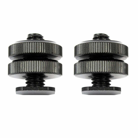 Picture of FEICHAO 2Pcs Professional 3/8 1/4 Hot Shoe Adapter Tripod Mount Screw to Flash for DSLR Camera (1/4 Shoe)