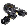 Picture of PCIe Group (Pack of 1, Single Female 6pin to Dual Male 6+2pin W/Braided Sleeved)