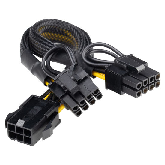 Picture of PCIe Group (Pack of 1, Single Female 6pin to Dual Male 6+2pin W/Braided Sleeved)