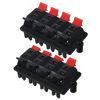 Picture of Jutagoss 8 Way Stereo Speaker Terminal Connectors Terminal Strip Block 100V Spring Clips Jointing Clamp Test Clip Push Release Connector 2 PCS