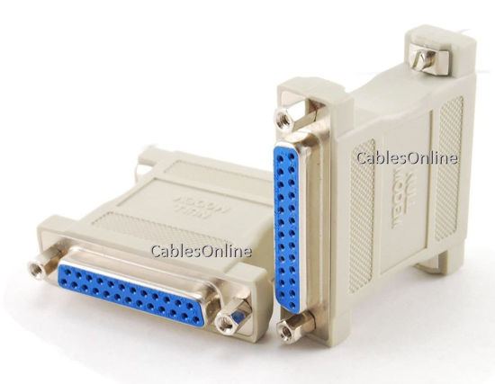 Picture of CablesOnline DB25 Null Modem Female to Female Data Transfer Adapter/Gender Changer, (2-Pack) (AD-N03-2)