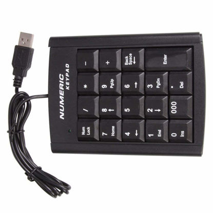 Picture of CableVantage USB 19 Key Number Numeric Keypad Keyboard for Laptop/Notebook PC Computer Surface Mac Number Pad