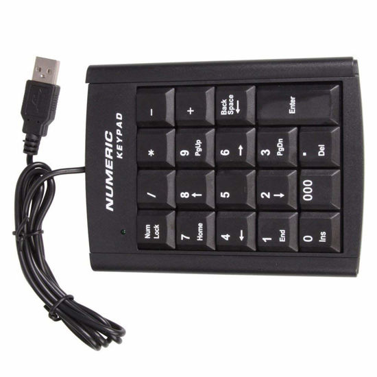 Picture of CableVantage USB 19 Key Number Numeric Keypad Keyboard for Laptop/Notebook PC Computer Surface Mac Number Pad