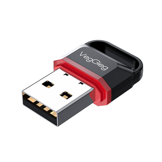 Picture of VegGieg - V-UB502 - USB Bluetooth 5.0 Adapter for Desktop PC - Mini Bluetooth Dongle Receiver & Transmitter for Laptop Computer - Support Headphones Keyboard/Mouse/Speakers/Printer (V-UB502)
