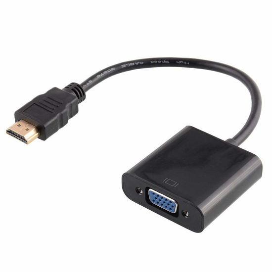 Picture of Toptekits HD 1080P HDMI Male to VGA D-SUB 15 pins Female Video Converter Adapter Cable Chipset PC DVD HDTV PS3 Projector Black