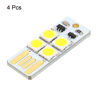 Picture of PATIKIL 6000-6500K Mini USB LED Light, 4 Pack 0.5W Portable Touch Night Light Slim Lamp Module for Camping Laptop Keyboard, Clear White Light