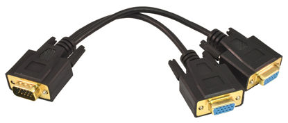 Picture of PTC 0638544116804 VGA cable 0.3 m VGA (D-Sub) 2 x VGA (D-Sub) Black - VGA Cables (0.3 m, VGA (D-Sub), 2 x VGA (D-Sub), Gold, Black, Male/Female)