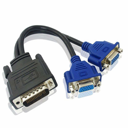 Picture of DMS-59 Pin Male to Dual VGA Female Y Splitter Video Card Adapter Cable