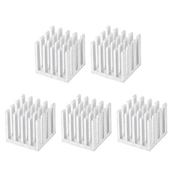 Picture of uxcell 15x15x15mm Aluminum Heatsink Radiator for MOS IC Chip Silver Tone 5 Pcs