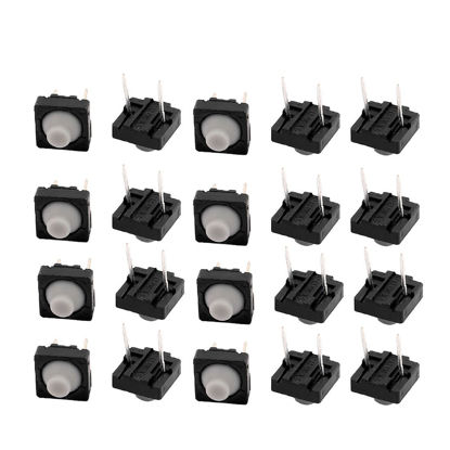 Picture of uxcell 20Pcs 8mmx8mm Panel PCB Silica Gel Momentary Tactile Tact Push Button Switch 2 Pin DIP