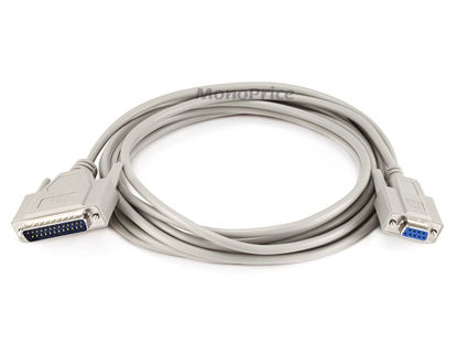 Picture of Monoprice Molded Null Modem Cable - 15 Feet - DB9 Female to DB25 Male
